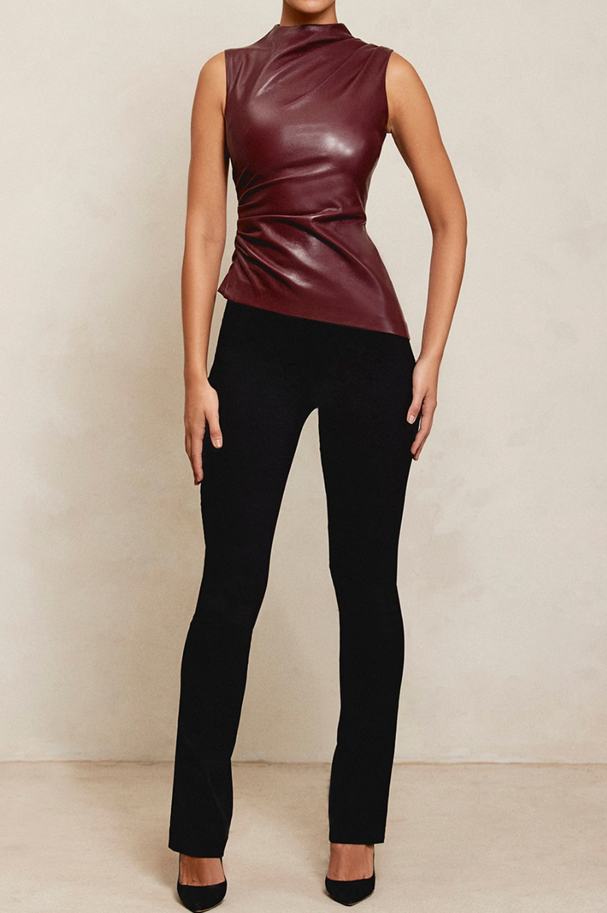Ember® Aria Top – Faux Leather Look