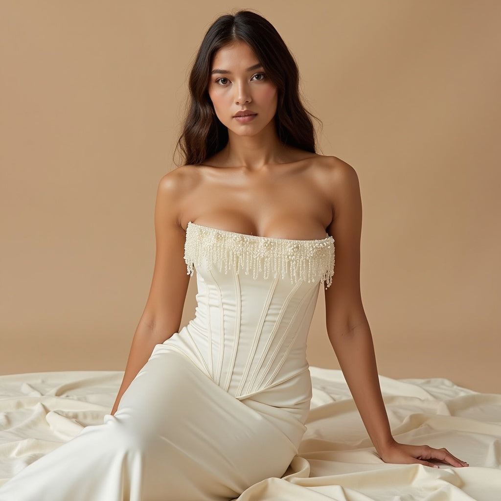 Ember® Elodie Dress – Strapless Midi Jurk