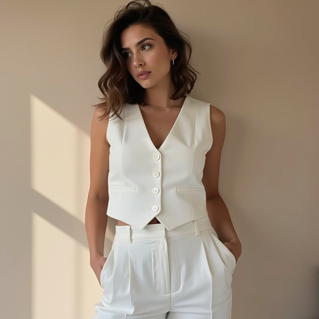 Ember® Élise Gilet Top – Cropped Fit